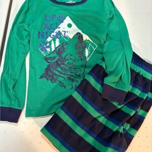 OshKosh B'gosh Green and Navy Kids Pajama Set